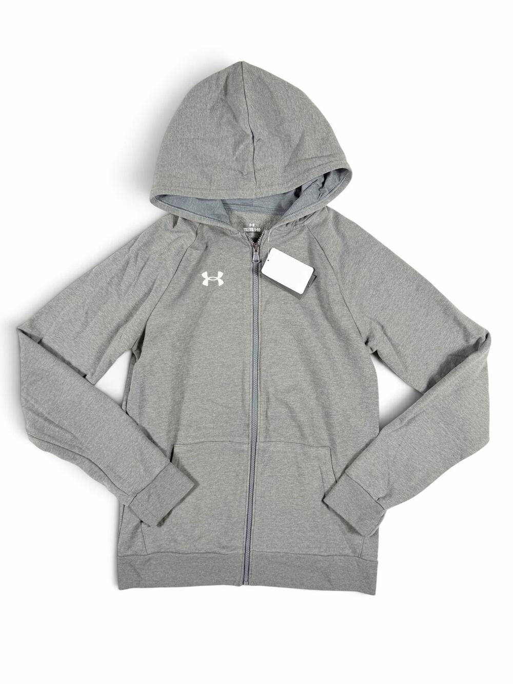 NEW Under Armour Rival Fleece Boys Full Zip Hoodie Gray Youth XL 18-20